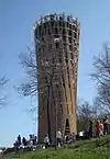 de:Jübergturm is the first wooden hyperboloid tower structurally supported only by the outer wood framework, Hemer, Märkischer Kreis, Arnsberg, North Rhine-Westphalia, Germany, 2010.