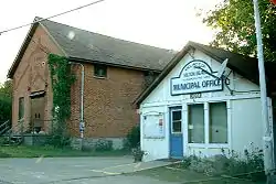Old town hall and previous municipal office.