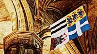 The Duke's banner as Knight of the Thistle in St. Giles' Cathedral, Edinburgh