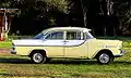 1960 Holden Special (FB) sedan (model 225), acrylic (post-June 1960) Satellite Yellow magic mirror finish. See comparison earlier nitro Fernando Yellow.
