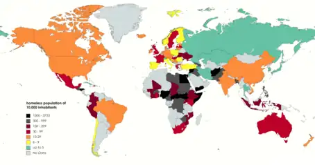 Homeless population per 10 000 Inhabitants