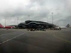 Exterior view of T1 Satellite Concourse.
