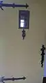 Front door with wrought-iron fixtures