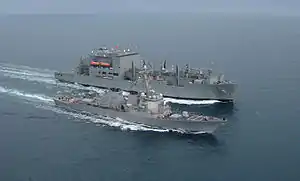 Amelia Earhart conducting underway replenishment with USS&nbsp;Hopper (DDG-70), November 2009