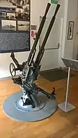 A wz.30 dual gun pedestal mount used on the Polish submarine ORP Żbik.