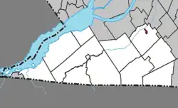 Location within Le Haut-Saint-Laurent RCM.