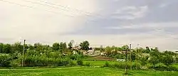 Village Hradivka. Panoramic photo.