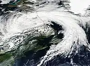 By September&nbsp;2, the remnant system began weakening again as it turned east across Labrador