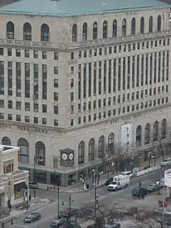 Aerial view of the Hyde Park-Kenwood National Bank Building from the east