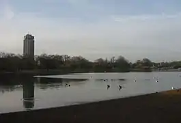 The Serpentine, viewed from the footpath across the dam