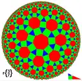 View of regular hyperbolic tiling cantellated {3,7}