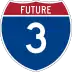 Future Interstate 3 marker