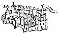 Woodcut of the Castle of Bouka by Francesco Genesio, 1538