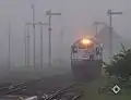 A diesel locomotive at Madiun Station, 2005