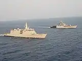 INS Sumedha (P58) and INS Kulish enroute to Bangladesh.