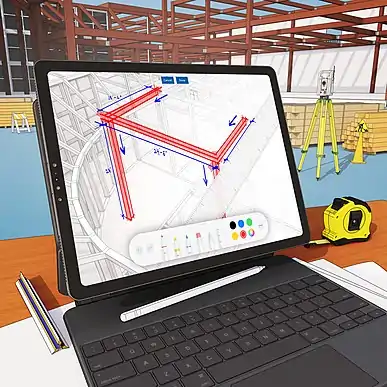 SketchUp's ipad modeler on site.