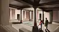 Roman atrium of the building of the baths in the Roman villa of "Els Munts", close to Tarraco