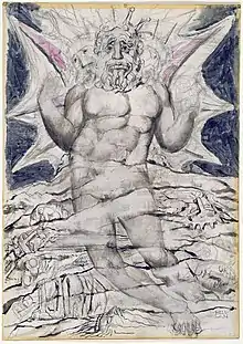 Lucifer, by William Blake, for Dante's Inferno, canto 34