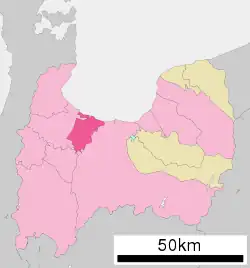 Location of Imizu in Toyama Prefecture