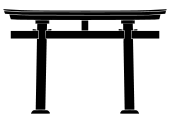 Daiwa or Inari torii – A myōjin torii with rings at the top of the pillars.