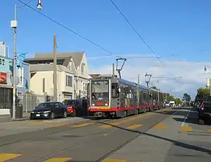 A train at Broad and Capitol, 2019