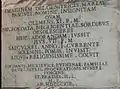 1819 inscription placed by Basilian superior Jordan Mickiewicz recording Pope Clement XI’s installation of the Madonna del Pascolo and a pilgrimage by Pope Pius VII in 1801.