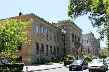 Building of Institute of Manuscripts of Azerbaijan. Built by Józef Gosławski