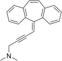 Skeletal formula of intriptyline