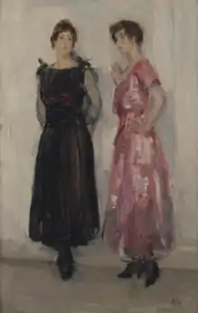 Ippy and Gertie Posing at Fashion House Hirsch, Amsterdam, ca. 1916