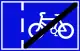 End of cycle lane