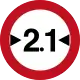 No vehicles wider than 2.1 meters