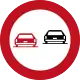 Overtaking is prohibited for small vehicles.