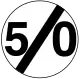 End of Speed limit (50 km/h)
