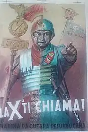 Boccasile: recruitment poster for Republic of Salo navy