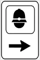Direction to service shown in urban areas (in the example municipal police)