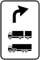 Advised direction for trucks ahead