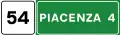 Motorway location marker and distance from the exit shown (horizontal version)