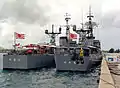 JDS Tokachi and JDS Ōi in Apra Harbor on 1 April 1984.
