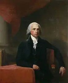 Portrait of Madison by Gilbert Stuart.