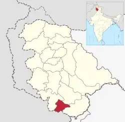 Location of Samba district in Jammu and Kashmir