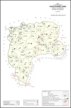 Map showing Baraulia (#088) in Jamo CD block