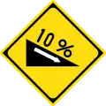 Steep descent (10%, 1:10)