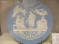 Apotheosis of Virgil; by John Flaxman; c.1776; jasperware; diameter: 41&nbsp;cm; Harris Museum