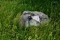 The stone with inscription: "Here was Jaugelka village"