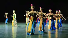 Shinta in Javanese Ramayana Wayang Wong dance performance, Prambanan.