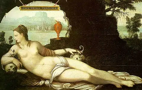 Eve, First Pandora by Jean Cousin the Elder (c.1550).
