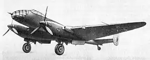 A twin-engined, low-winged, metal monoplane with a twin tail and conventional undercarriage