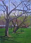 Spring Trees, 2005, oil on canvas, 48" x 36"