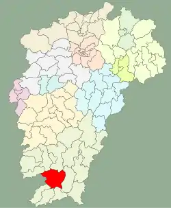 Location in Jiangxi
