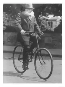 John Boyd Dunlop on a bicycle c. 1915